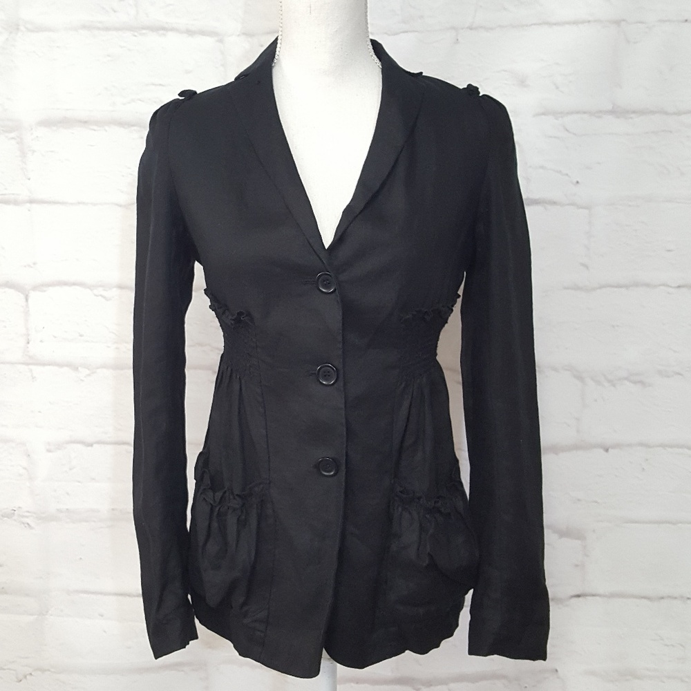 Max Studio Black Linen Blazer Medium
